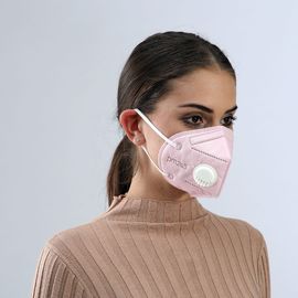 Pink Color Foldable Ffp2 Mask Anti Dust valve Avoid Moisture Fogging In Mask